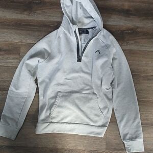 Alphalete Light Gray And Black  1/4 Zip Up Sweater
